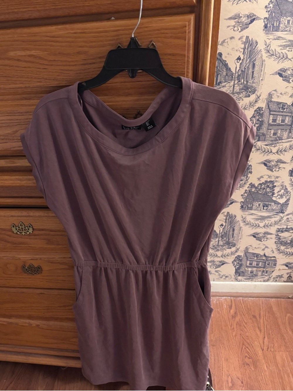 Nicole Miller New York Women’s Mauve Elastic-Waist Short Sleeve Top or Dress